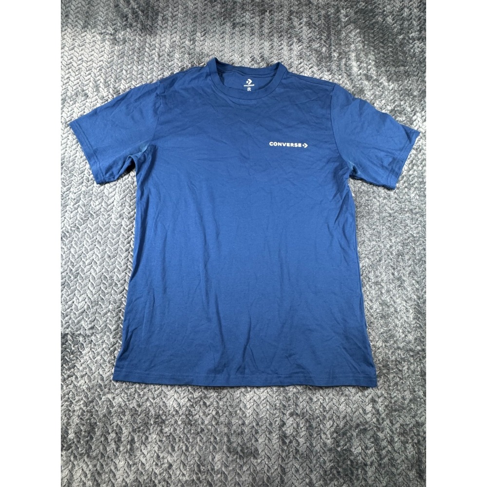 Converse T Shirt Mens Small Black Butterfly Graphic Logo Cotton Crew Neck Casual